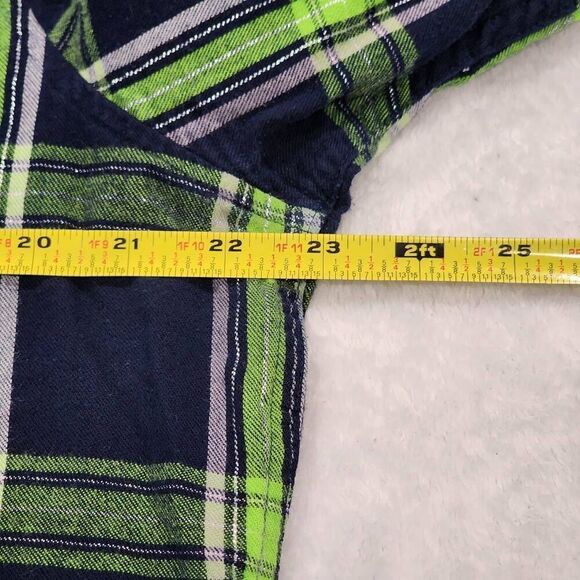 Lady 12 Womens Flannel Shirt Size XL Blue & Green Plaid Button Up Long Sleeves - Picture 4 of 10